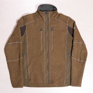 Kuhl Interceptr Alfpaca Kashmira Full Zip Brown Fleece Jacket Men Medium Outdoor